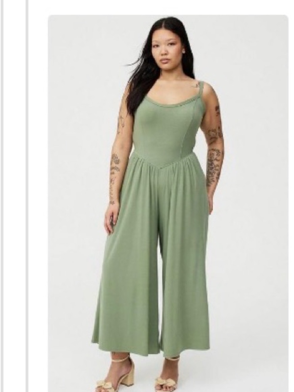 Torrid Women’s Sage Green Wide-Leg Jumpsuit
